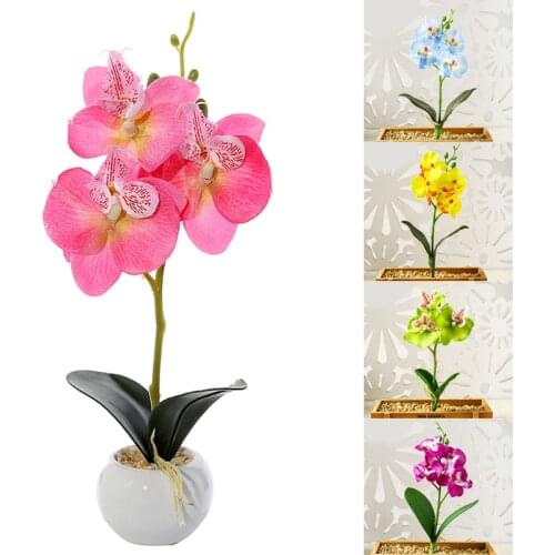 Simulation small Butterfly Orchid Fake Flower Mini Silk Flower For New Year Home Wedding Decoration DIY Artificial Phalaenopsis
