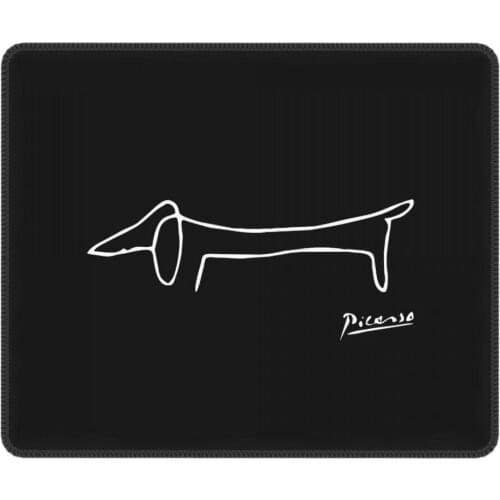 Pablo Picasso Dog Lump Gaming Mouse Pad Surrealism Art with Locking Edge Desk Mat Pads Natural Rubber Gamer Computer Laptop Pad