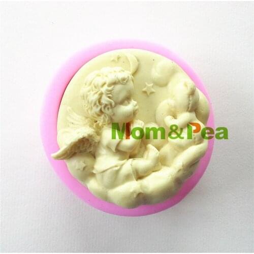 Mom&Pea 0805 Free Shipping Little Angel Shaped Silicone Soap Mold Cake Decoration Fondant Cake 3D Mold Food Grade Silicone Mould