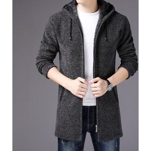Autumn Winter 2021 Men' s Outwear Fashion Thick Long Length Cardigan Men