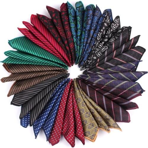 Jacquard Plaid Pocket Square For Men Women Striped Chest Towel Hanky Gentlemen Hankies Mens Suits Handkerchief Pocket Towel