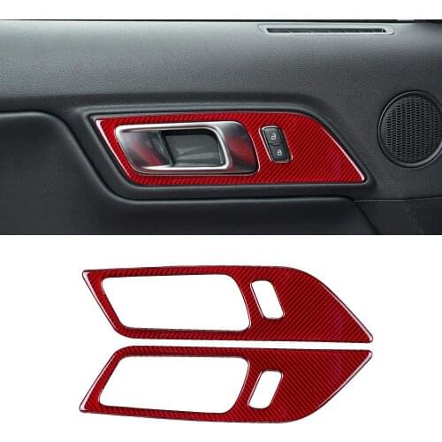 Door Handle Regulator Panel Cover Trim Stickers Interior Accessories for Ford Mustang 2015 2016 2017 2018 2019 2020
