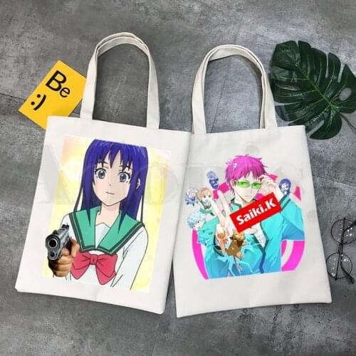 Disastrous Life Of Saiki K Japanese Anime Funny Handbags Shoulder Bags Casual Shopping Girls Handbag Women Elegant Canvas Bag