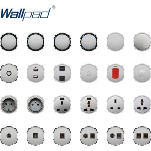 Wallpad Silver Wall Light Switch LED Indicator Wall Power Socket Electrical Outlet Function Key Only DIY Free Combination