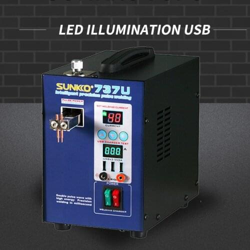 NEW SUNKKO 737U Spot Welder Machine 2.8KW Double Pulse Battery Spot Welding Machines USB Charging Test 18650 Battery Pack Welder