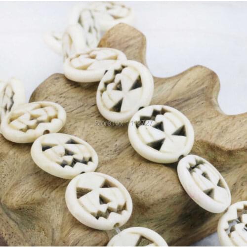 Ornament Turkey Howlite Chalcedony Loose Round Beads Semi Finished Stones DIY 15inch Halloween Gifts Lucky Prayer 15mm Jewelry