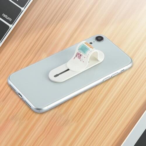 Portable Multi Band U Shaped Finger Ring Holder Mobile Phone Grip Stand with Back Sticker for Desktop