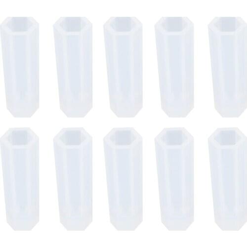 Q39C 10 Pcs/Set Crystal Point Tower Epoxy Resin Mold Jewelry Pendant Silicone Mould
