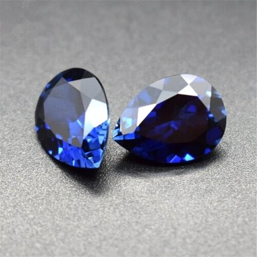 Sapphire Pear Shaped Faceted Gemstone Teardrop Cut Sapphire Gem Multiple Sizes to Choose GS86