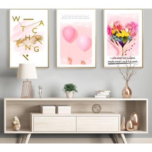 Modern still life porch poster canvas painting letter posters art painting sexy bedroom mural Pink balloon Printing