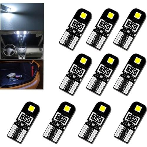 10pcs 5W5 led W5W T10 LED Canbus Light Bulbs Car Interior Dome Light Trunk Lamp Parking Lights Error Free 12V 6000K T10 led w5w