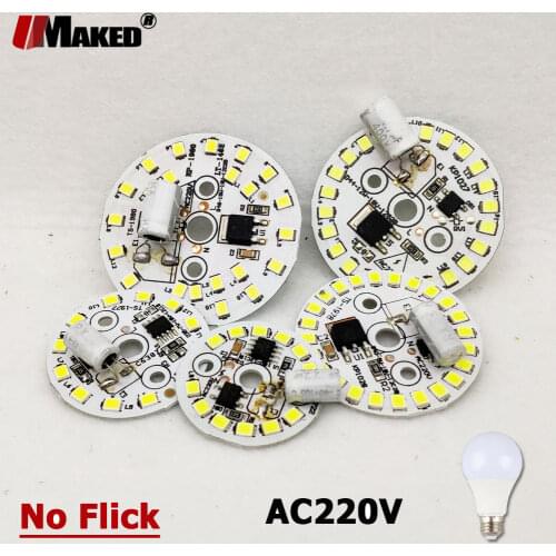 10pcs AC220V LED Module 5W 7W 9W 12W 15W LED bulb light PCB Aluminum plate White/Warm SMD2835 Smart IC Driver No Flick Lamps DIY