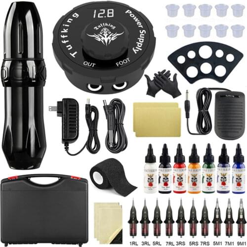 Professional Tattoo Machine Set Rotary Pen With 10PCS Cartridges Needles Permanent Makeup Machine For Body Art Tattoo Supplies