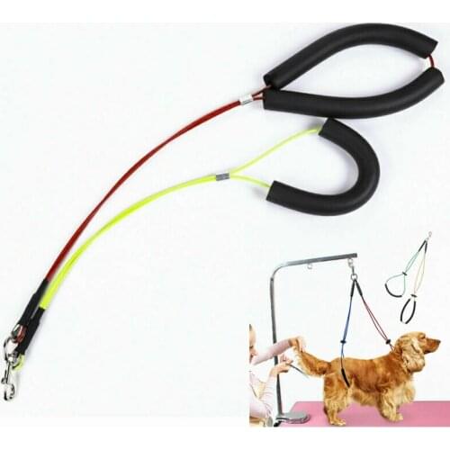 Pet grooming table bracket double steel wire sling free sitting dog harness dog restraint line with loop just sling random color