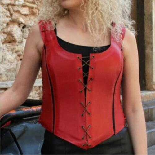 Vintage Medieval Steampunk Chest Guard Costume Larp Breastplate Gear Armor Vest Women