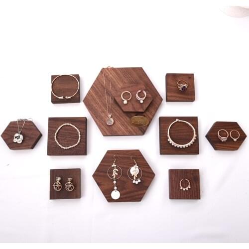 Solid Wood Jewelry Display Blocks Jewelry Display Stand Earrings,Pendant, Bracelets, Ring Display Riser