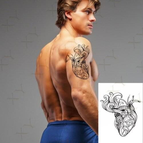 Waterproof Temporary Tattoo Sticker Blood Vessel Heart Flash Tattos Mermaid Phoenix Lotus Body Art Arm Fake Tatoo Women Men