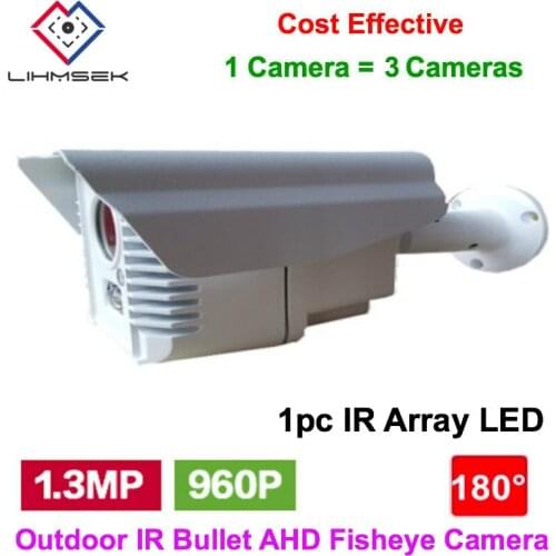 1.5mm 180 degree Fisheye Lens AHD Camera Outdoor IR Bullet type with night vision 15-20m IR distance, Free Shipping