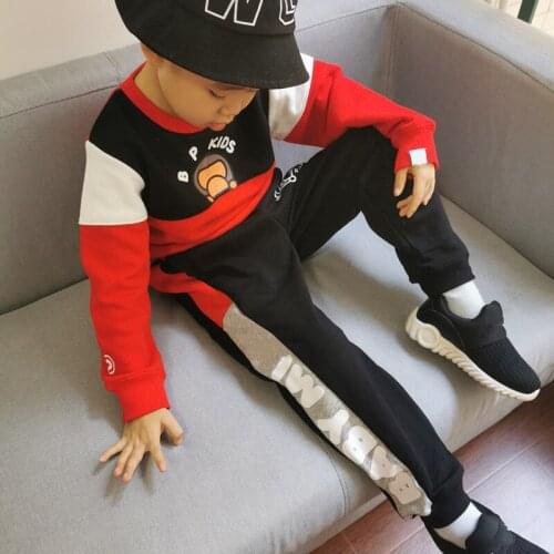 Fashion 1 Set Kids Boy Girls Cartoon Animal Match Color Hoodie Tops Sweatershirt Jacket With Long Black Pants
