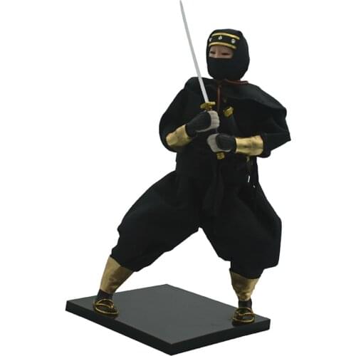 12inch Japanese Ninja Doll Wearing Black Uniform Gift Collectible
