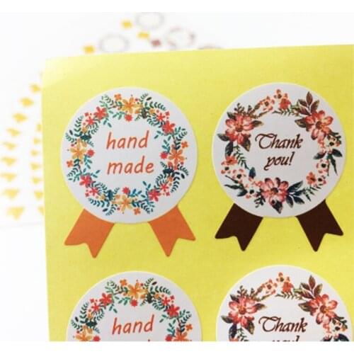 120pcs Vintage Wreath Medal design color seal label for baking DIY Package Decoration adhesive stickers