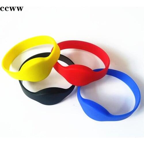 13.56MHz FM11RF08 1K S50 Pure Color Bracelet Silicone Waterproof NFC Tag Wristband Watch RFID Wrist Band Access Control Card