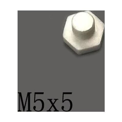 2pcs M5x5mm Hexagon Screw Ceramic Insulated Bolt High Temperature Corrosion Resistance Zirconin
