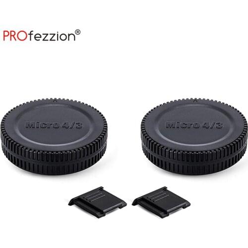 2 Pack Micro 4/3 Mount Body Cap Cover & Rear Lens Cap for Panasonic Olympus OM-D E-M1 E-M5 E-M10 E-M1X Pen E-PL10 E-PL9 E-PL8
