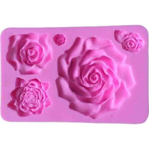 3D Big Rose Flower Cake Mold Silicone Molds For Cakes 3D Soap Molds Sugarcraft Tools Cake Decorating E295