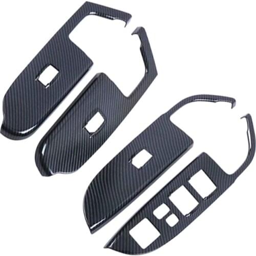 4Pcs/Set ABS Car Door Window Lift Switch Cover Trim Left Hand for Mitsubishi ASX / Outlander Sport 2020 Car Styling