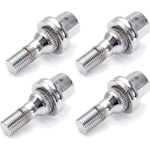 4Pcs M12x1.25 17MM Whee NUTS ALLOY BOLTS FLAT SEAT for PEUGEOT 206 406 407 607 1995-2014 Chrome
