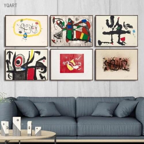Abstract Artwork by Joan Miro Canvas Art Posters Wall Paintings Pictures for Modern Home Living Room Decoration (No Frame)
