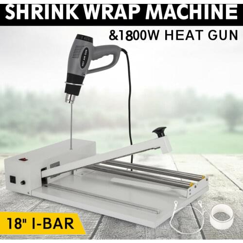 Powder-coated & durable 18inch I-Bar Shrink Wrap Machine Heat Sealer Heat Gun Food Soap Instant Seal easy to operate
