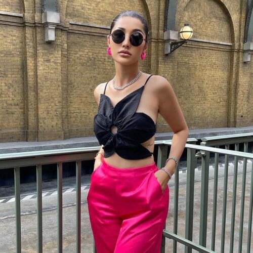 BBK Big Flower Pattern Bright Solid Color Crop Tops Sexy E Girls Y2K Fashion 2021 New Corset Top For Za Women Casual High Street