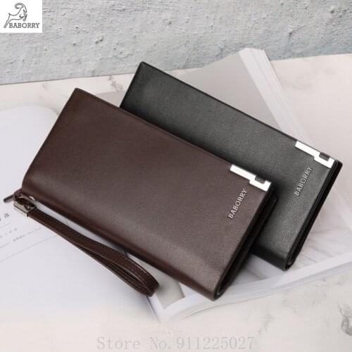 Mens Clutch Long Wallet Multifunction Phone Wallet Large Capacity Mony Bag PU Leather Purse Card Holder