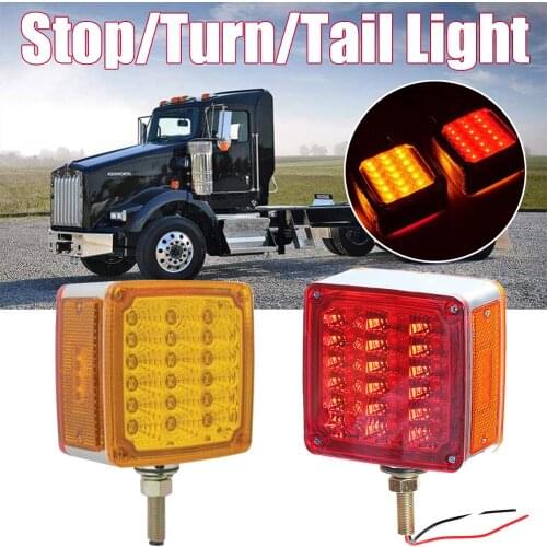 39LED US Truck Double-sided Headlights Forklift Signal Light Trailer Warning Light Hanging Electroplated Tail Lamps Wholesale