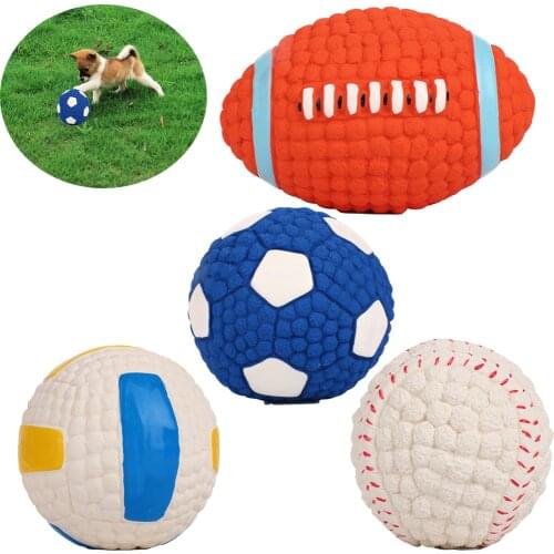 Pet Dog Toys Small Large Dogs Chihuahua Golden Retriever Natural Latex Dog Balls Anti Bite Interactive Dog Chew Toys Squeak Toys