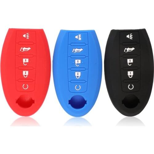 Bilchave New 5 Buttons Remote Car Key Case Silicone Cover Fob For Nissan Qashqai Altima Serena juke x-trail Note Almera