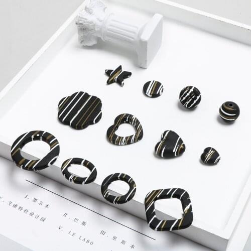 Halloween black line special-shaped pentagonal circular ring love flower DIY handmade jewelry earring accessories material