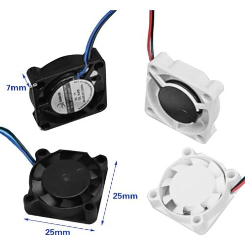 Micro Mini Brushless Fan DC5V Mute High Air Volume Heat Sink 2507 DC 5V-9V 20500RPM Black White Small Cooling Fan 25*25mm