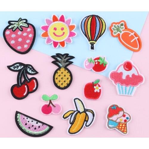 Vegetables Fruits Cakes Sticker Girls Boys Clothing Bag Shoes Cute Diy Iron on Appliques Patches Accessories New