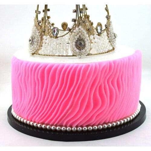 2020 New arrival Wave pattern fondant silicone mold chocolate decoration Wave texture cake wedding cake pattern mold