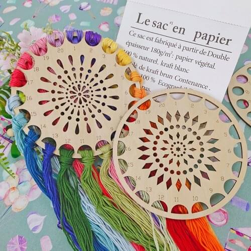 Wood Embroidery Floss Organizer Cross Stitch Thread Floss Holder for Needlework Embroidery Thread Mold Organization DIY Knitting