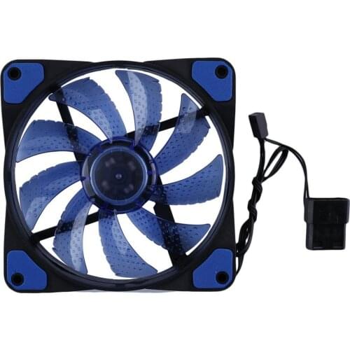 Pc Computer 120mm Cooling Fan with 4ea Led 8cm Silent DC 12V 15 LEDs Luminous Molex 4D Plug Axial Fan Easy Installed