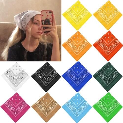 VKME Bohemian Print Bandana Hair Bands For Girls Women Kids Unisex Square Scarf Turban Headband Hair Headwear Punk Rock Kerchief