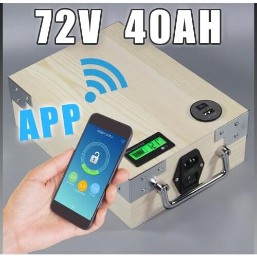 App 72V 40Ah Electric Bicycle Lithium Battery + BMS ,Charger Bluetooth GPS control 5V USB Port Pack scooter electric bike