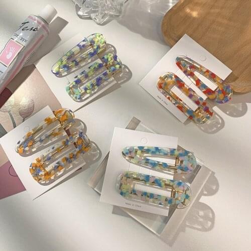 Transparent Acrylic Womens Hairpin BB Clip Fashion Wave Point Cute Girls Hair Clips Net Red Popular Barrettes Hair Accessories