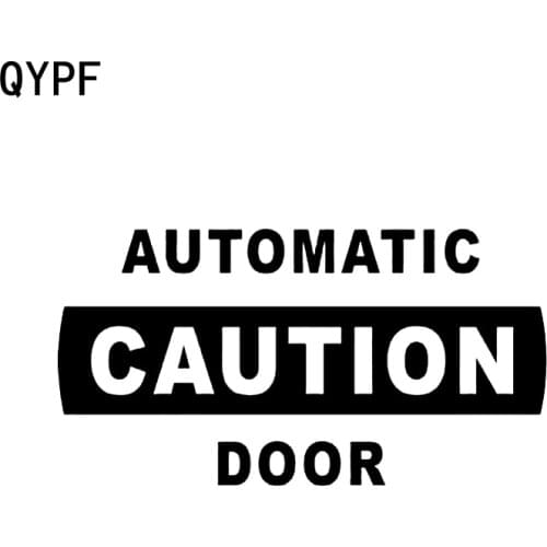 QYPF 14.9CM*7.8CM AUTOMATIC DOOR Graphic Warning Mark Car Sticker Black/Silver Vinyl Decoration S9-2292