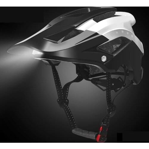 ROCKBROS Bike Headlamp Night Cycling Helmet With Glowing Headlight Warning Light MTB Bicycle Helmet Rechargeable Safety Cap