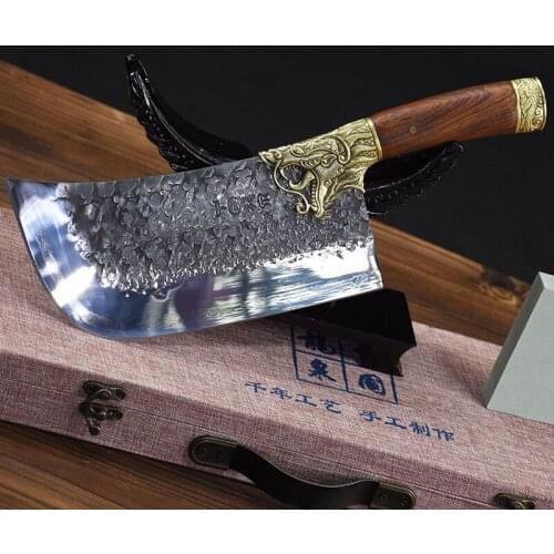 Longquan ancient forging clip just cutting knife easy to grind durable hand - made kitchen knife bone knife ghost hand